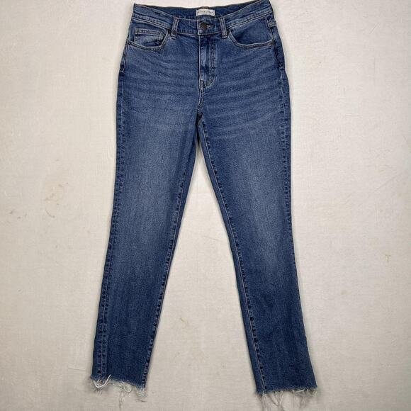 Oliver Logan Jeans Womens 26 Blue High Rise Raw Hem Straight Leg Denim Casual - Picture 8 of 12